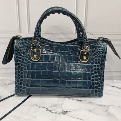 Balenciaga Mini City Croco Embossed Green #R 2022 NBU