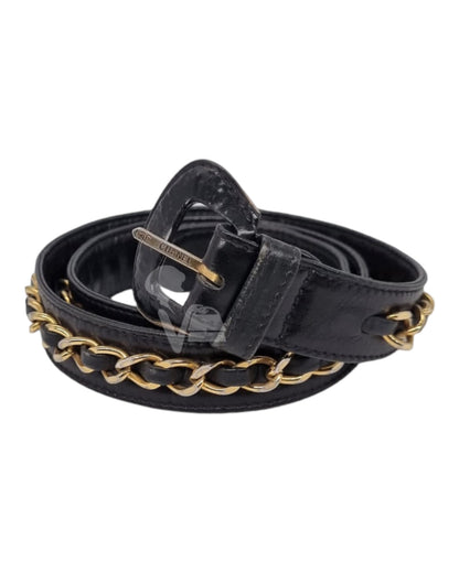 Chanel Belt Chain Leather Black Buckle (P 71)