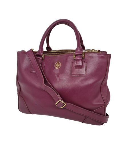 Tory Burch Robinson Double Zip Tote Pretty Violet Size 35x14x26