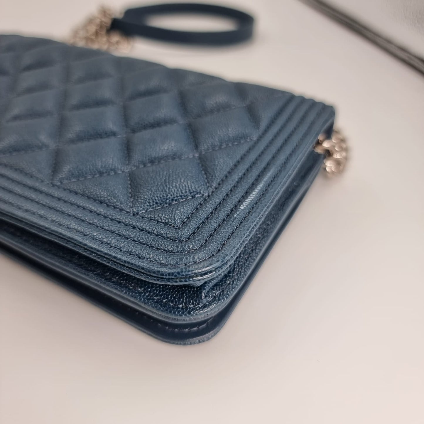 Chanel Boy Wallet On Chain Blue #28