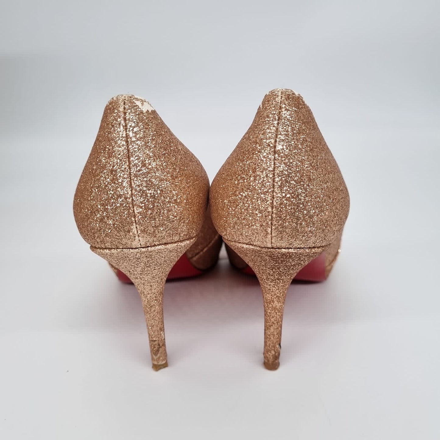 Christian Louboutin Shelley Heels Glitter Gold Size 38/24