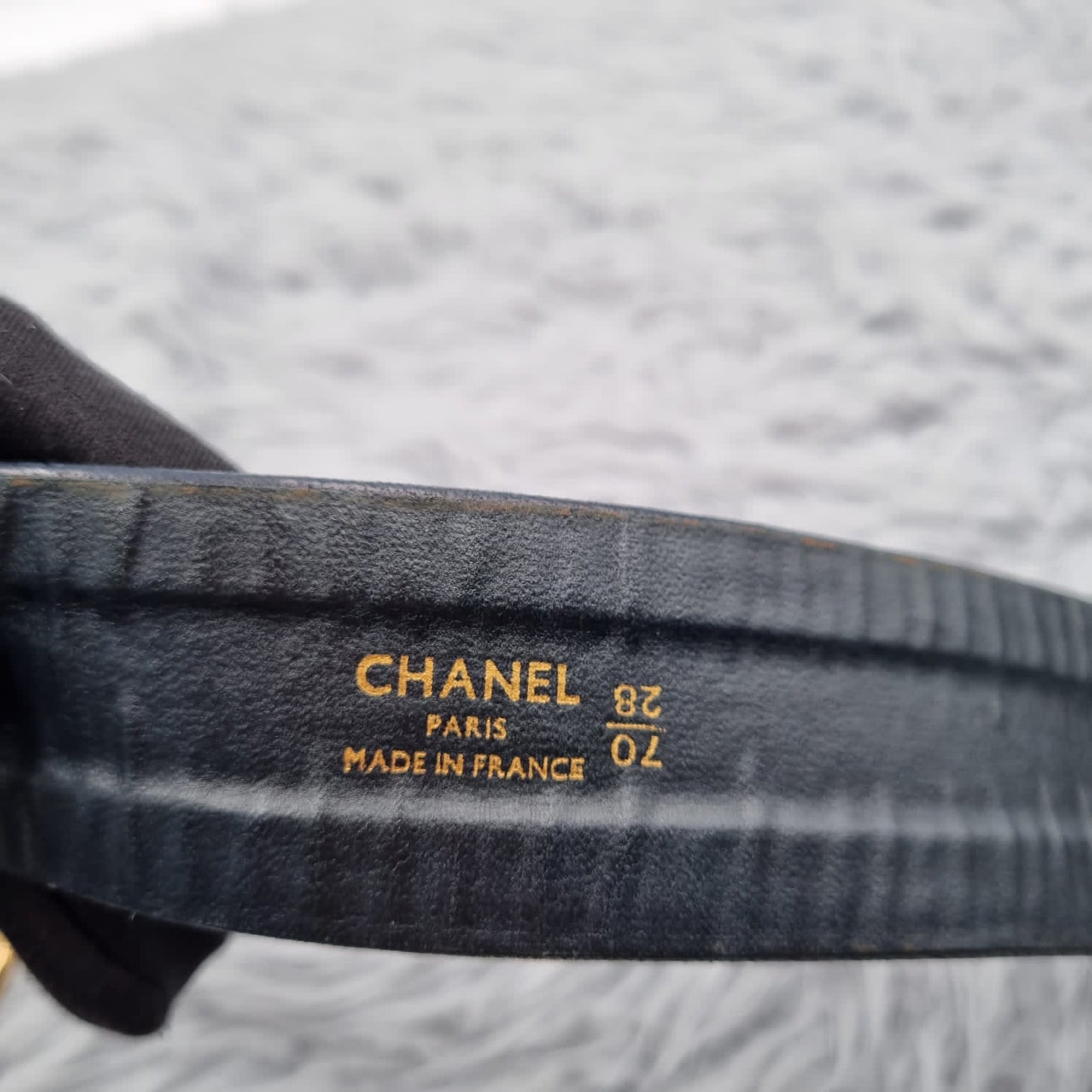 Chanel Belt Leather Black with Medalion Gold (Size 70/28)