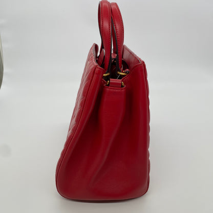 Gucci GG Marmont Top Handle Tote Leather Red Size 26x8x20