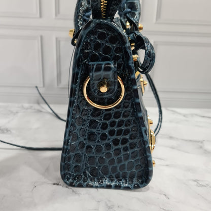 Balenciaga Mini City Croco Embossed Green #R 2022 NBU