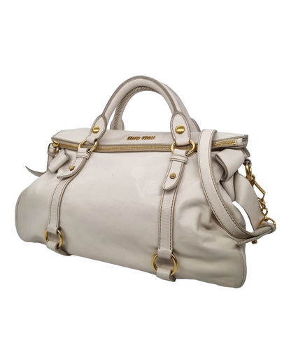 Miu Miu Bow Top Handle Ivory Size 34x17x24