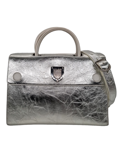 Dior Diorever Medium Silver Metallic 2017 Size 30x15x22