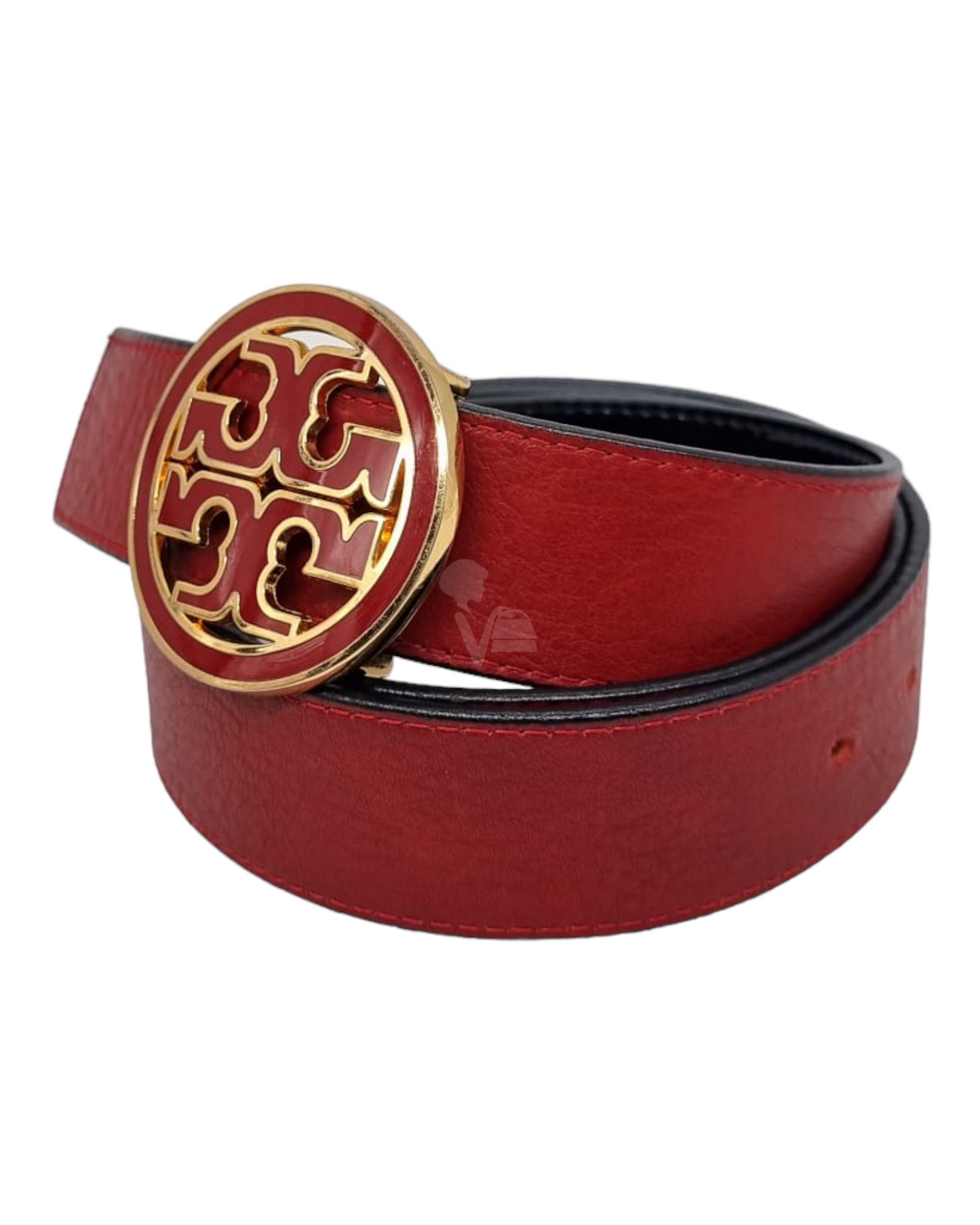 Tory Burch Reversible Logo Leather Belt Red P. 102cm