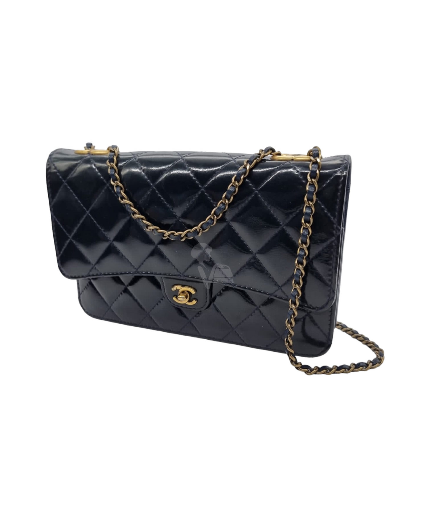 Chanel Boy WOC Eyelet Dark Navy #21 size 19x4x12