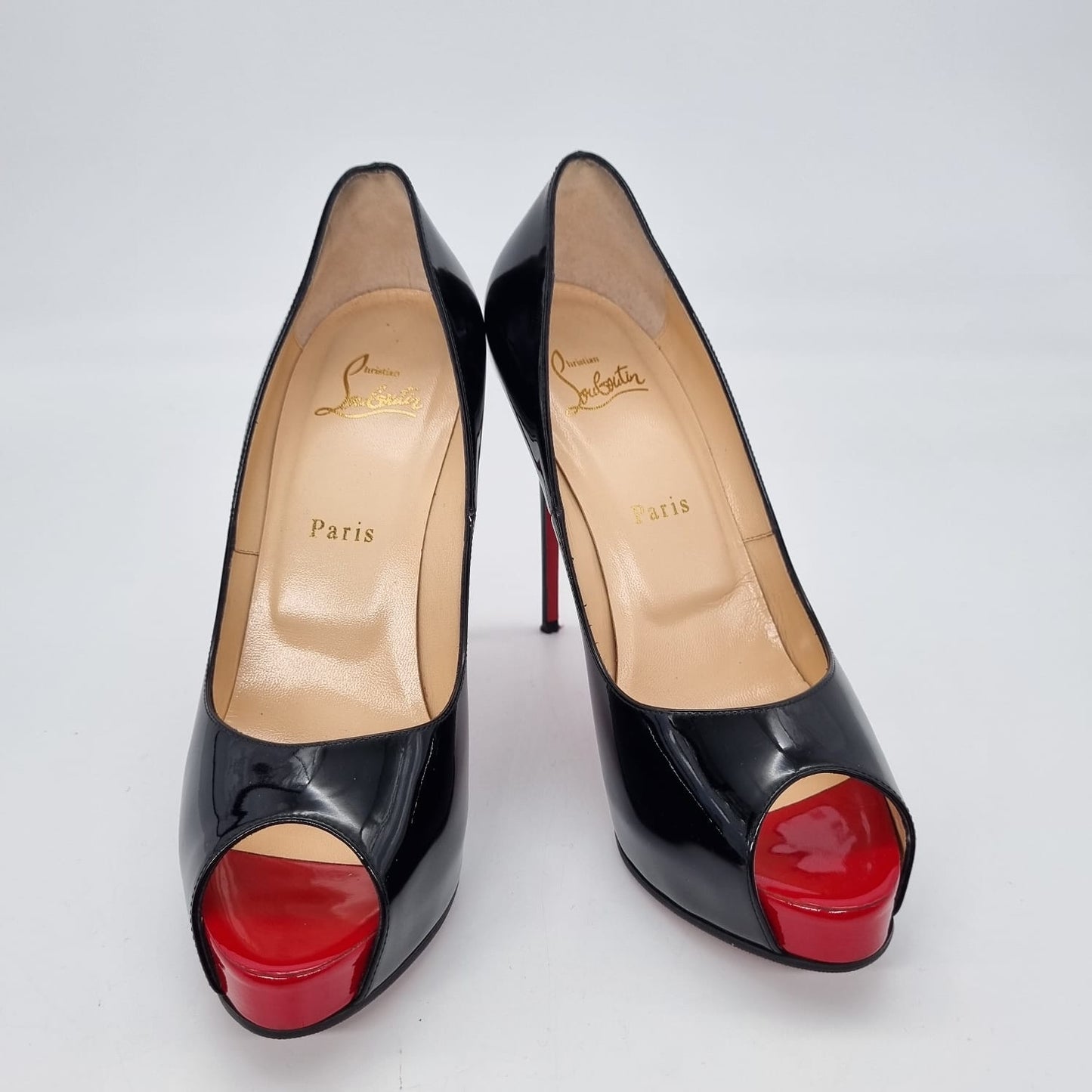 Christian Louboutin Patent Heels Black Size 38.5 Indole 24,5