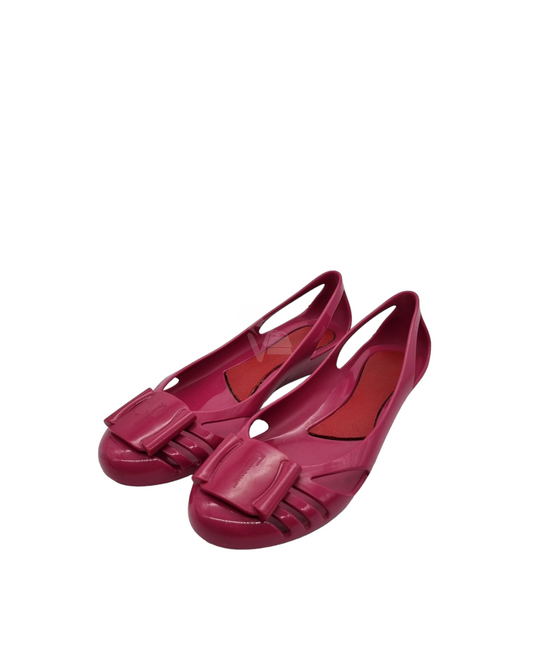 Salvatore Ferragamo Bermuda Ballerina Jelly Magenta Size 37/23