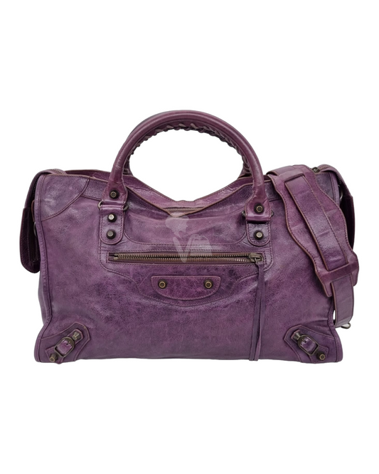 Balenciaga Reguler City Dark Purple RHW Size 38x11x24