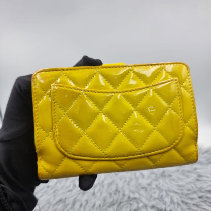 Chanel Bifold Yellow Pattent #16 Size 15x11