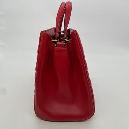 Gucci GG Marmont Top Handle Tote Leather Red Size 26x8x20