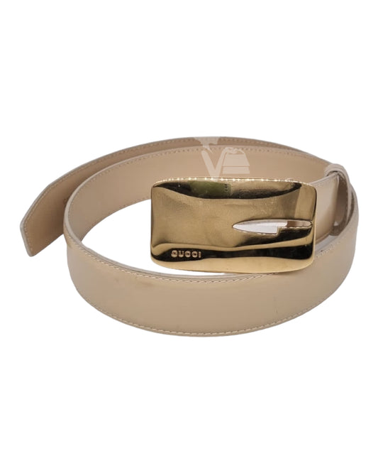 Gucci Belt Cream Patent GHW Size 70