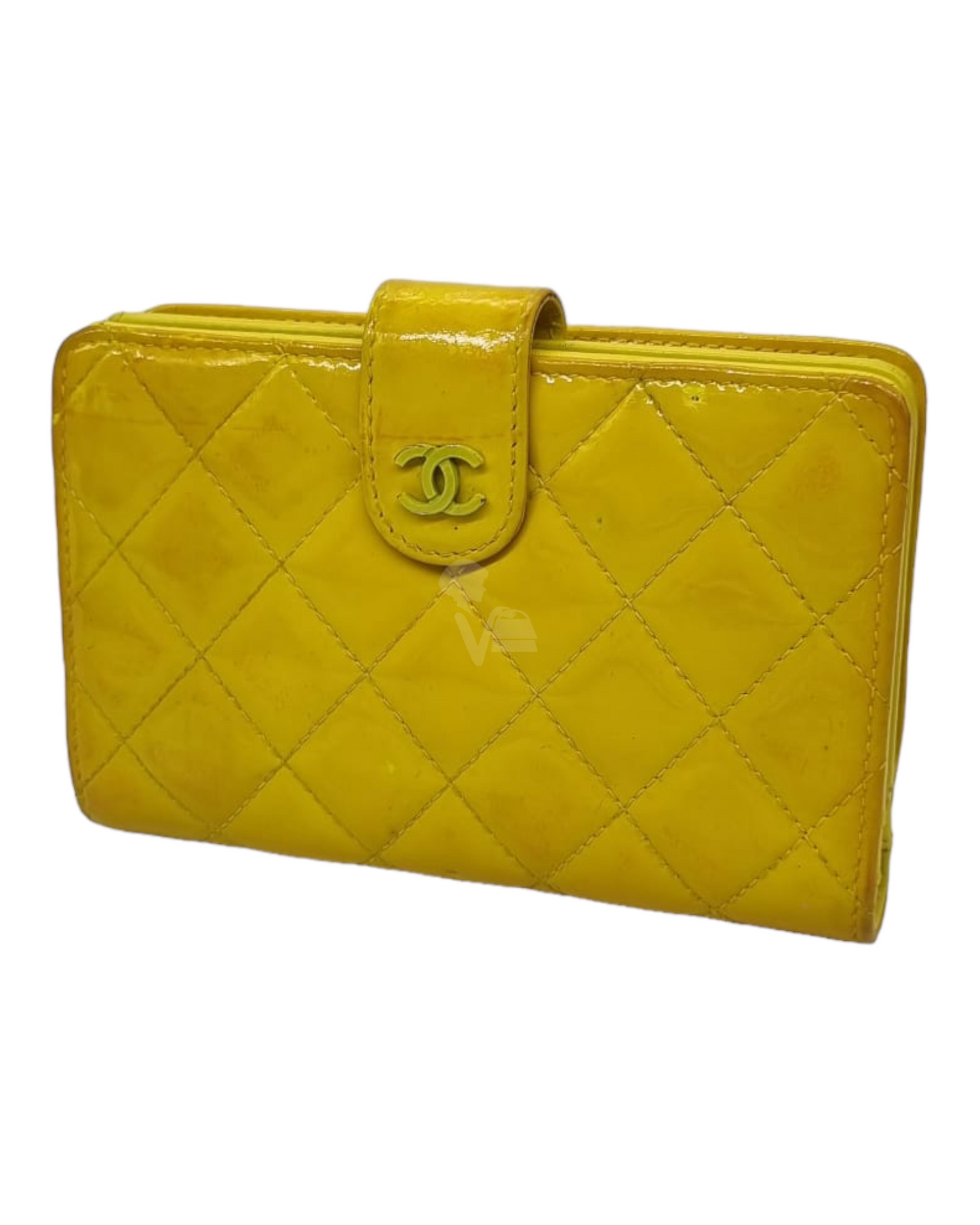 Chanel Bifold Yellow Pattent #16 Size 15x11