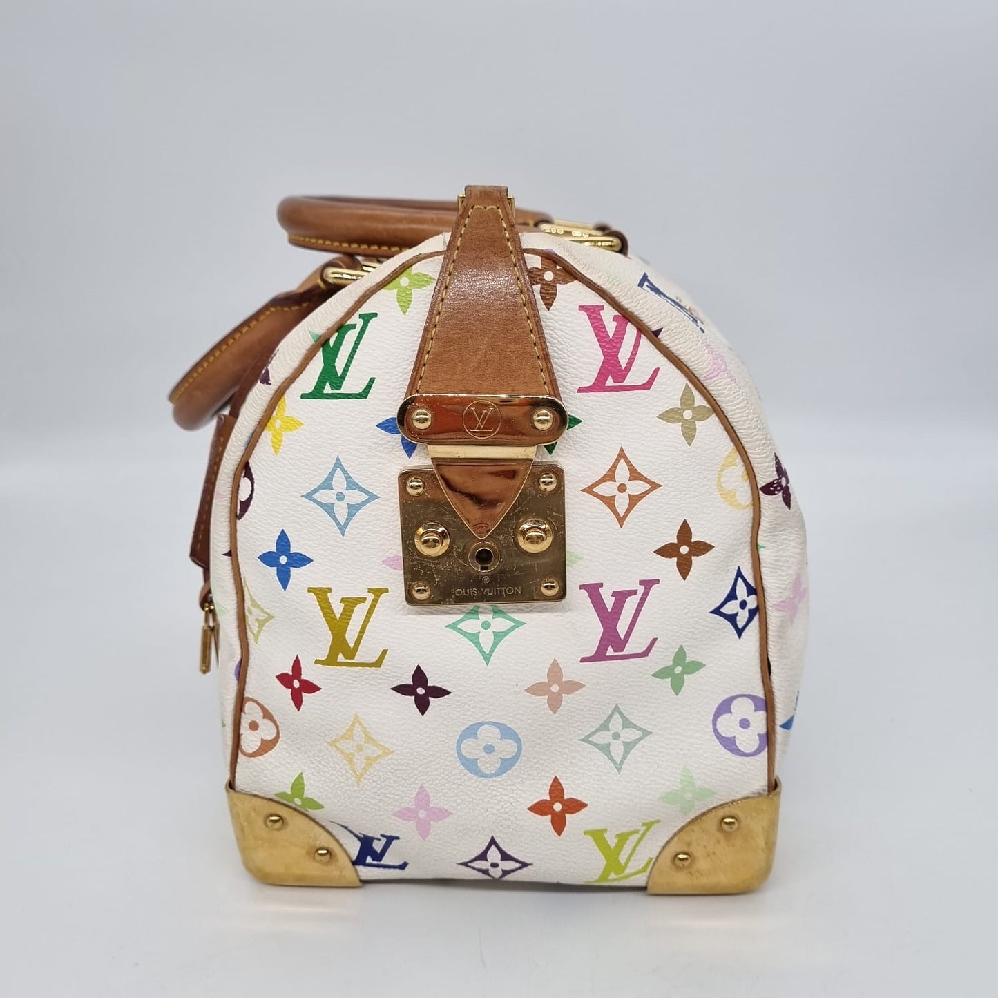 Louis Vuitton Speedy 30 White Takashi Murakami 2004 Size 30x16x25