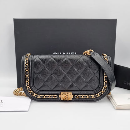 Chanel WOC Small Black Caviar GHW CHIP 2023 Size 15x5x10