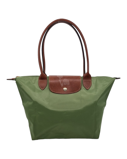 Longchamp Le Pliage Medium Long Handle Green NEW Size 27x16x26