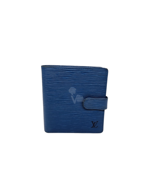 Louis Vuitton Wallet Mini Agenda Epi Leather Blue tahun 1999 size 11x12