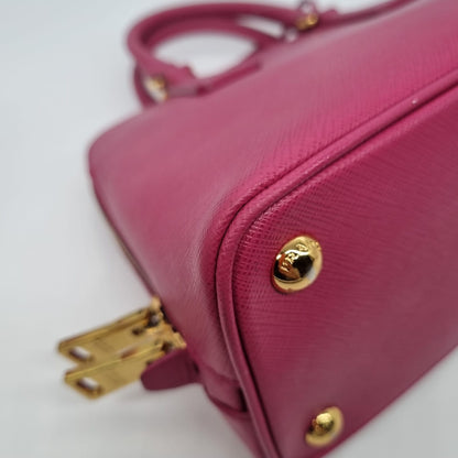 Prada Mini Saffiano Promenade Leather Bag Pink Fuschia Size 25x11x18