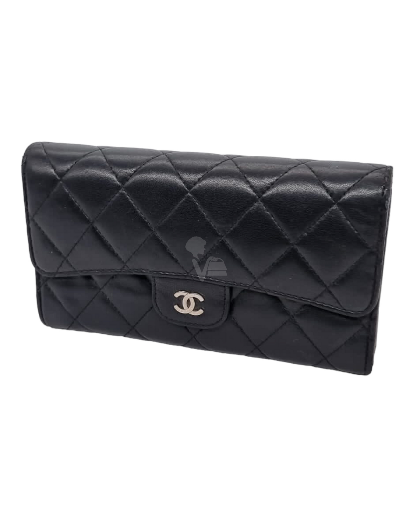 Chanel Lambskin Quilted Flap Wallet #19 Size 18x10