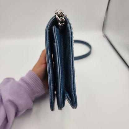 Chanel Boy Wallet On Chain Blue #28