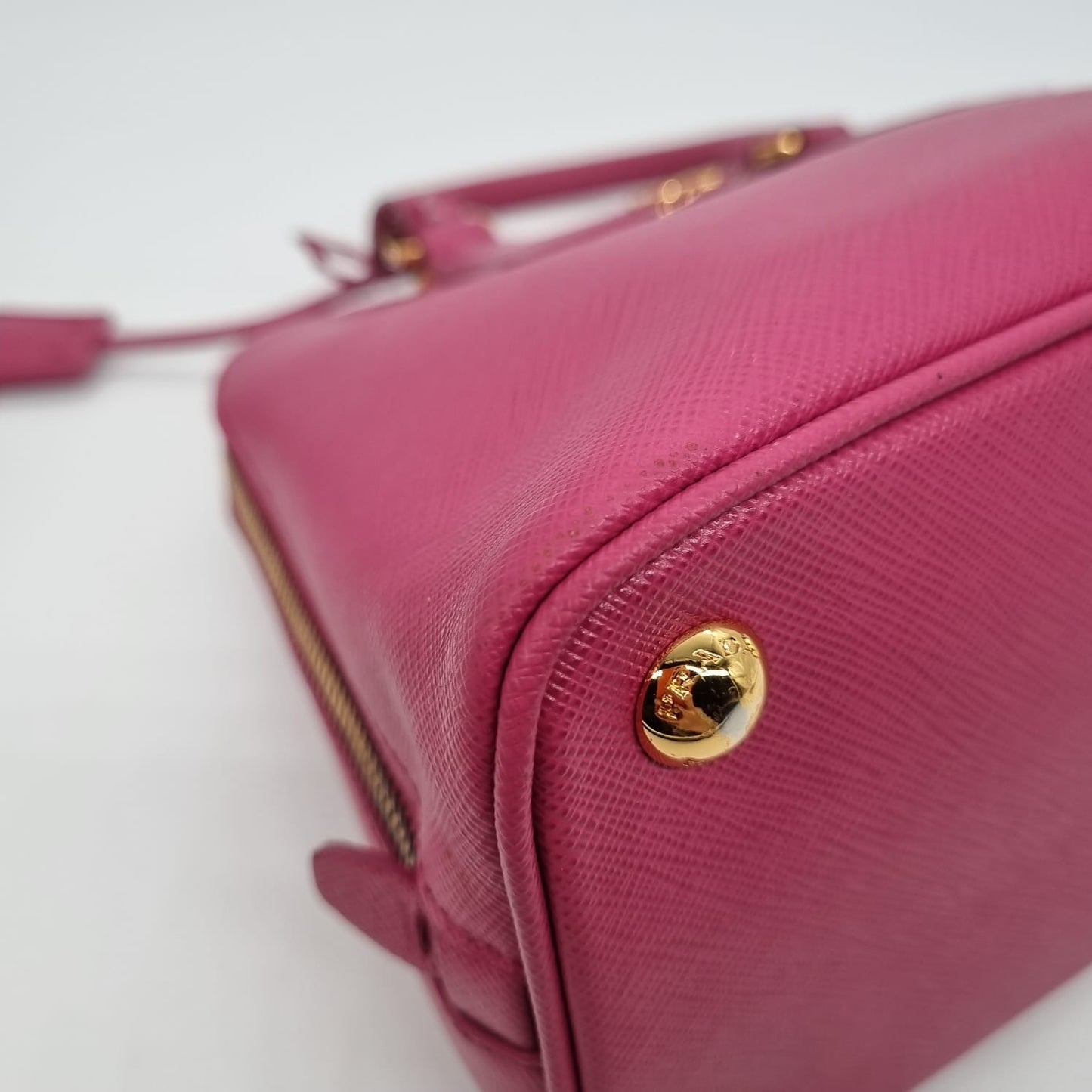 Prada Mini Saffiano Promenade Leather Bag Pink Fuschia Size 25x11x18