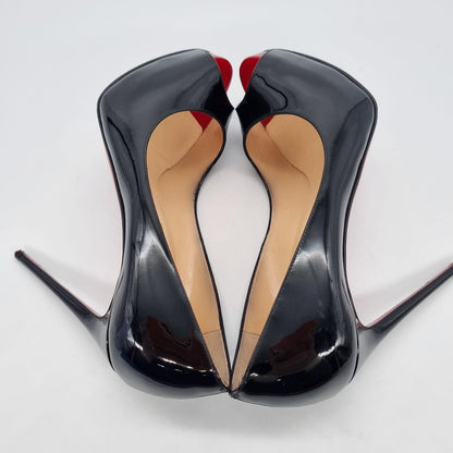 Christian Louboutin Patent Heels Black Size 38.5 Indole 24,5