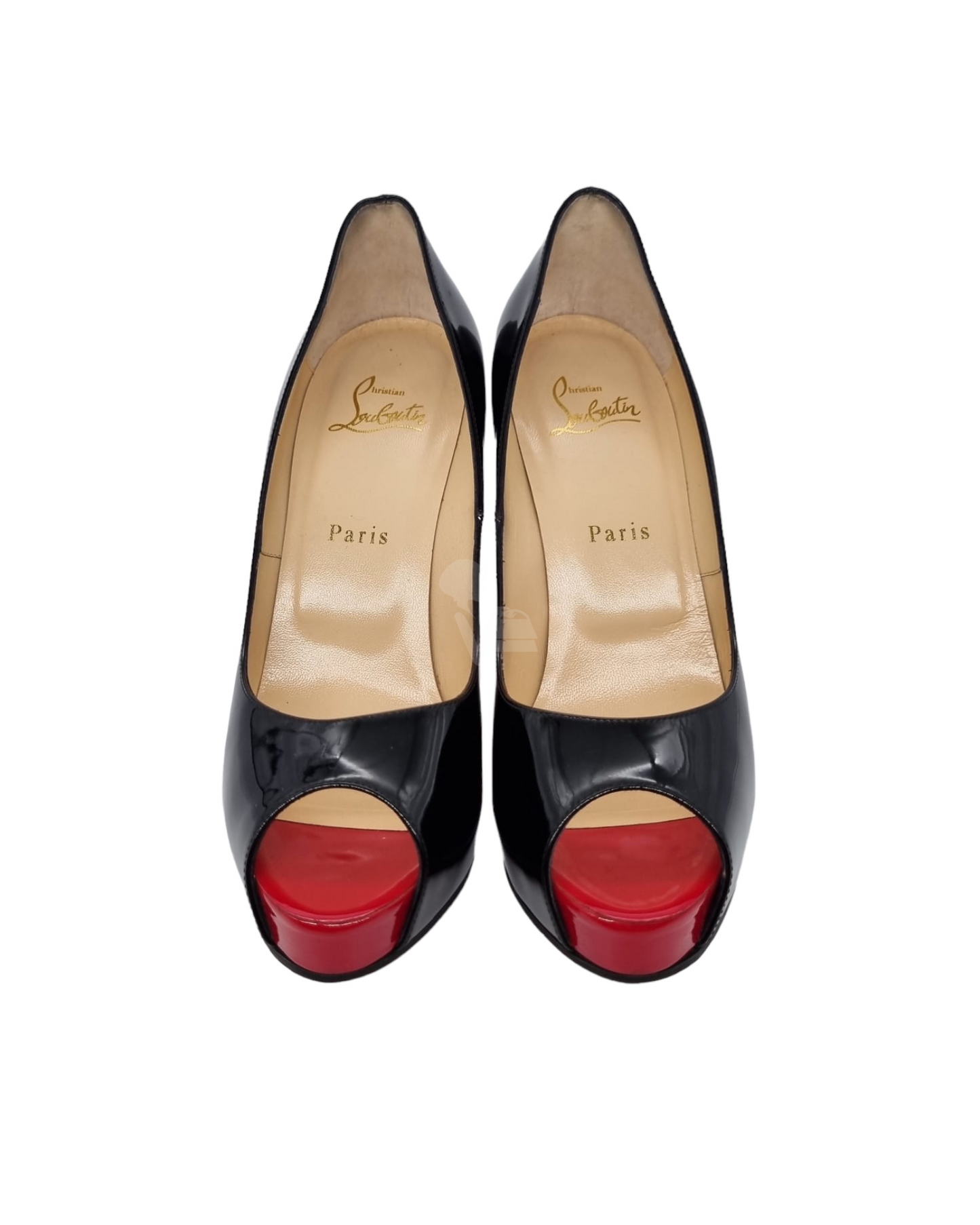 Christian Louboutin Patent Heels Black Size 38.5 Indole 24,5