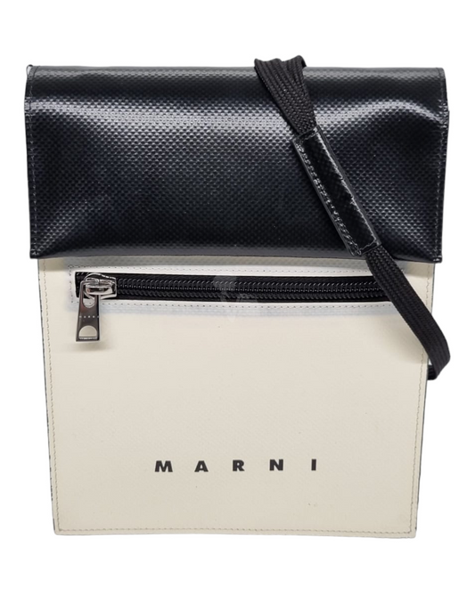 Marni Tribeca Shoulder Bag Black White Size 15x4x20