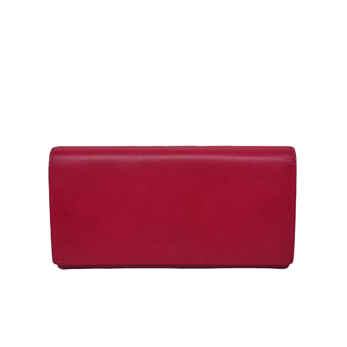 Yves Saint Laurent Marquage Flap Wallet Fuschia Size 19x10