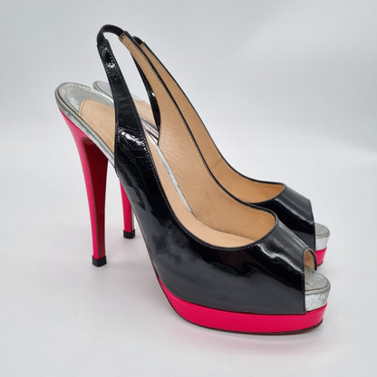 Christian Louboutin Catenita Patent Black size 38,5 insole 24