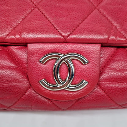 Chanel Glazed Caviar Nature Medium Flap Bag Red Size 38x8x18 #13