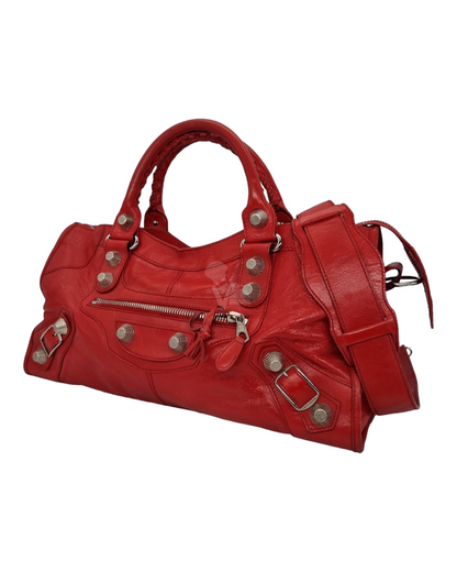 Balenciaga Giant City Red SHW Size 42x15x22