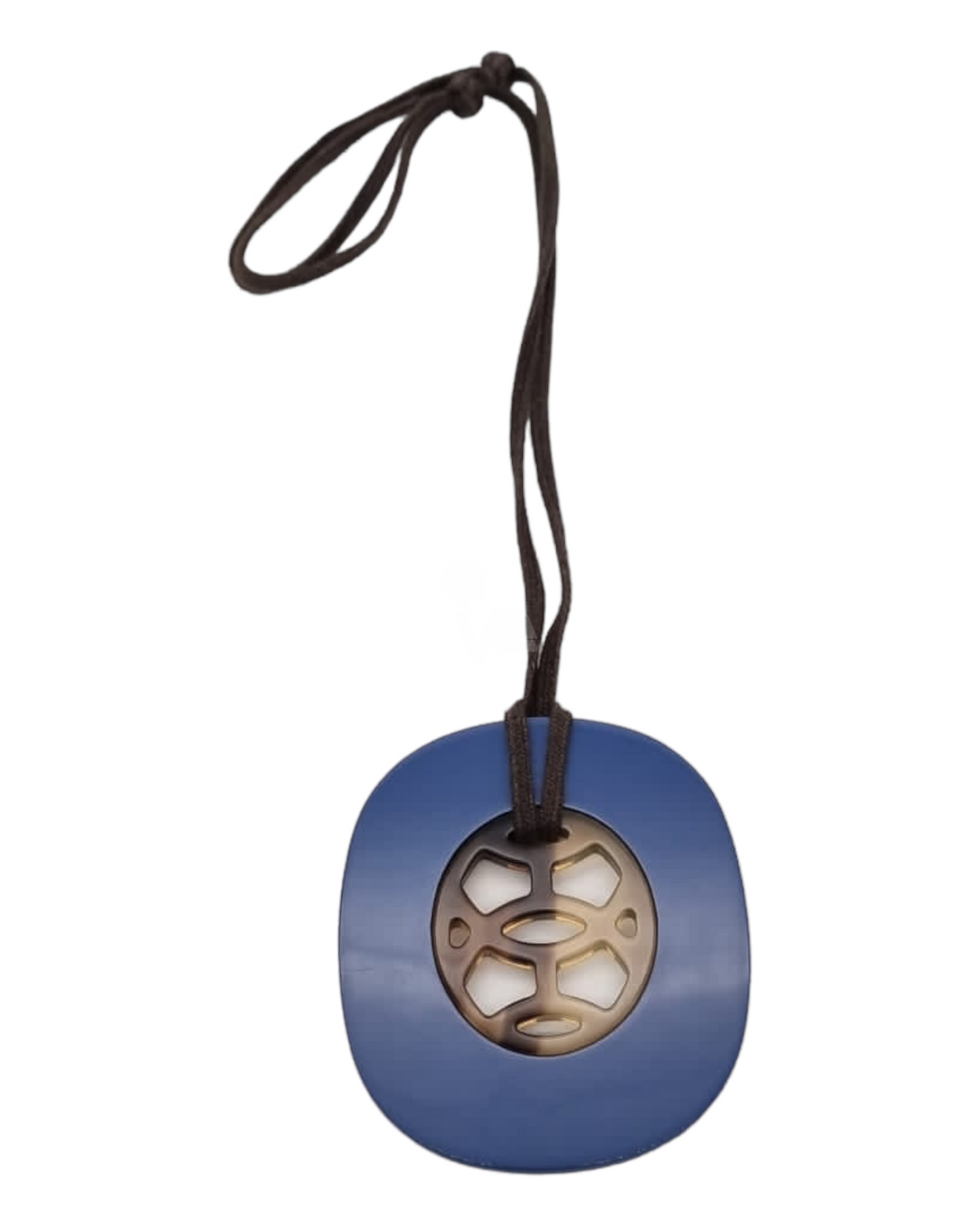 Hermes Buffalo Horn Lift Pendant Blue