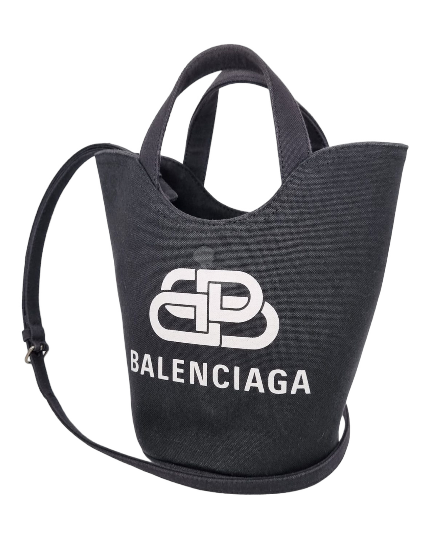 Balenciaga Wave XS Tote Bag Black White Size 18x15x22