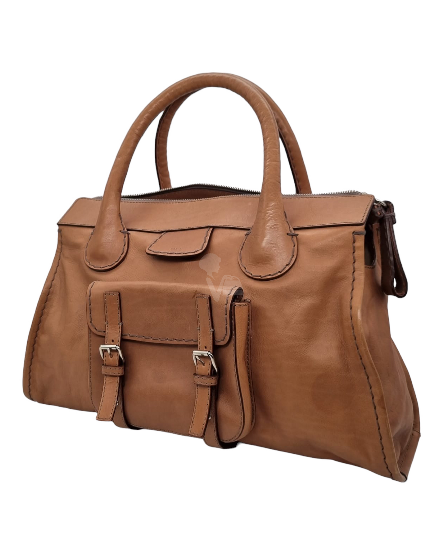 Chloe Edith Bag Large Leather Brown Size 50x15x31