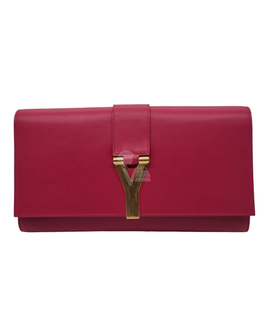 Yves Saint Laurent Y Ligne Clutch Pink Fuschia 2013 Size 28x3x16