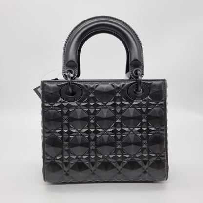 Dior Lady Dior Small Black Cannage Calfskin Diamond Motif 2022 Size 20x6x18