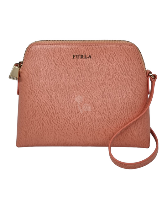 Furla Boheme Shoulder Bag Pink Peach Size 19x8x15