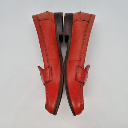 Tory Burch Penny Loafer Red Leather Size 40,5/26