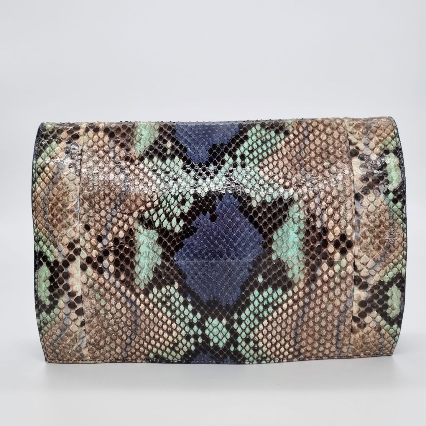 Yves Saint Laurent Clutch Snake Skin Multicolor Size 23x6x18