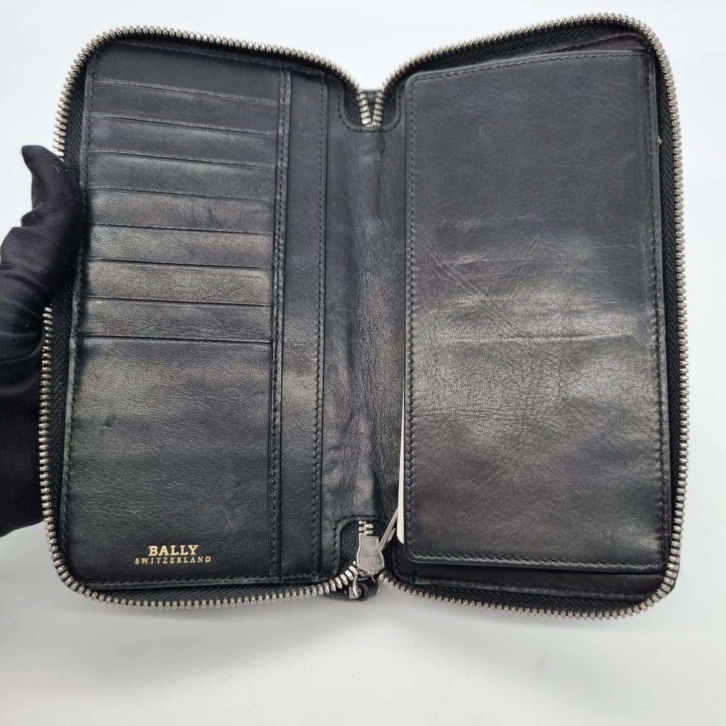 Bally Tasyo Zip Around Wallet Black Size 18x10