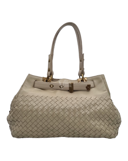 Bottega Veneta Shoulder Bag Ivory (Suede) Size 29x18x21