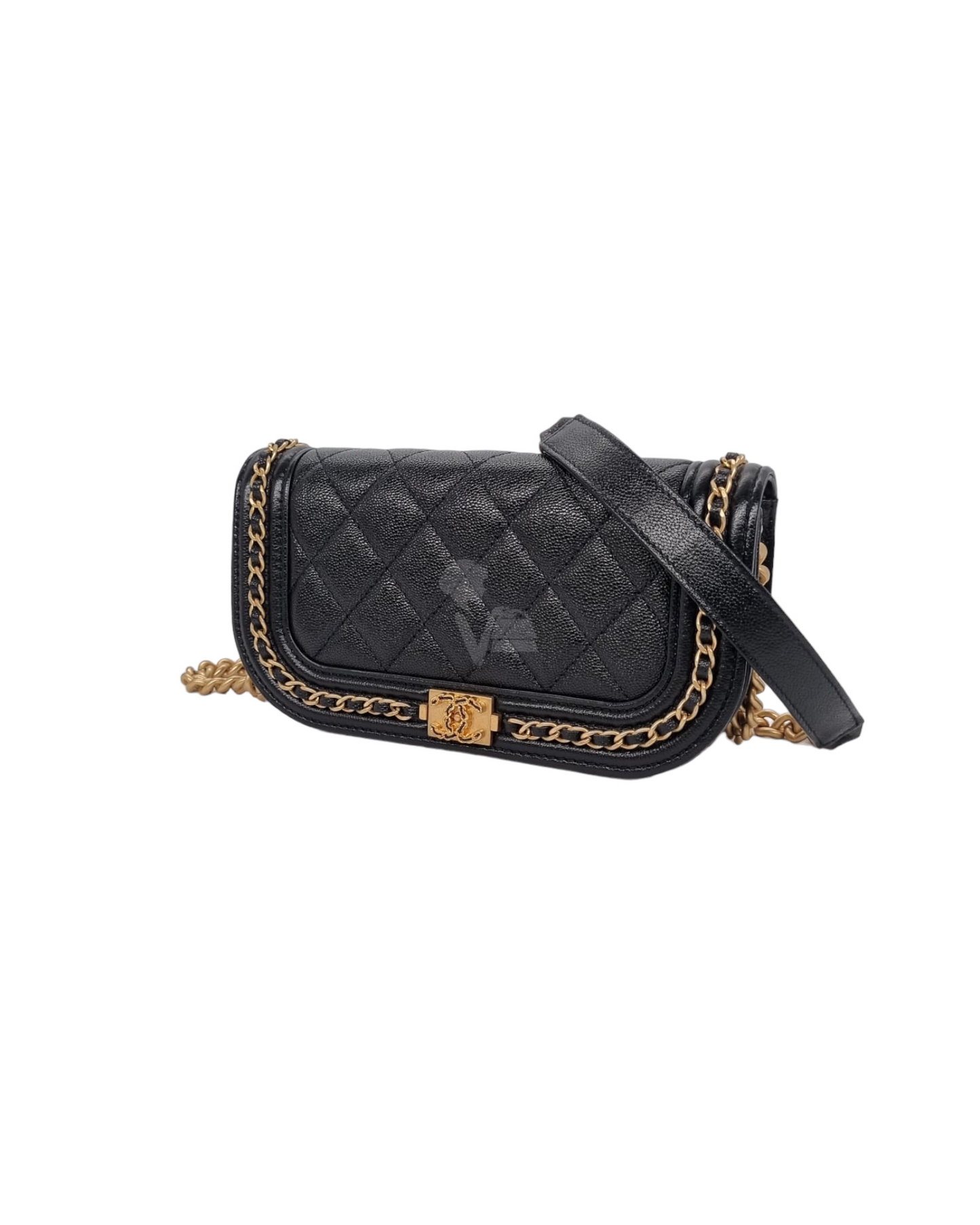 Chanel WOC Small Black Caviar GHW CHIP 2023 Size 15x5x10