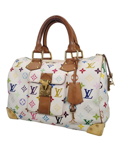 Louis Vuitton Speedy 30 White Takashi Murakami 2004 Size 30x16x25