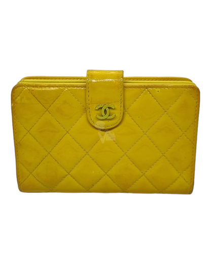 Chanel Bifold Yellow Pattent #16 Size 15x11