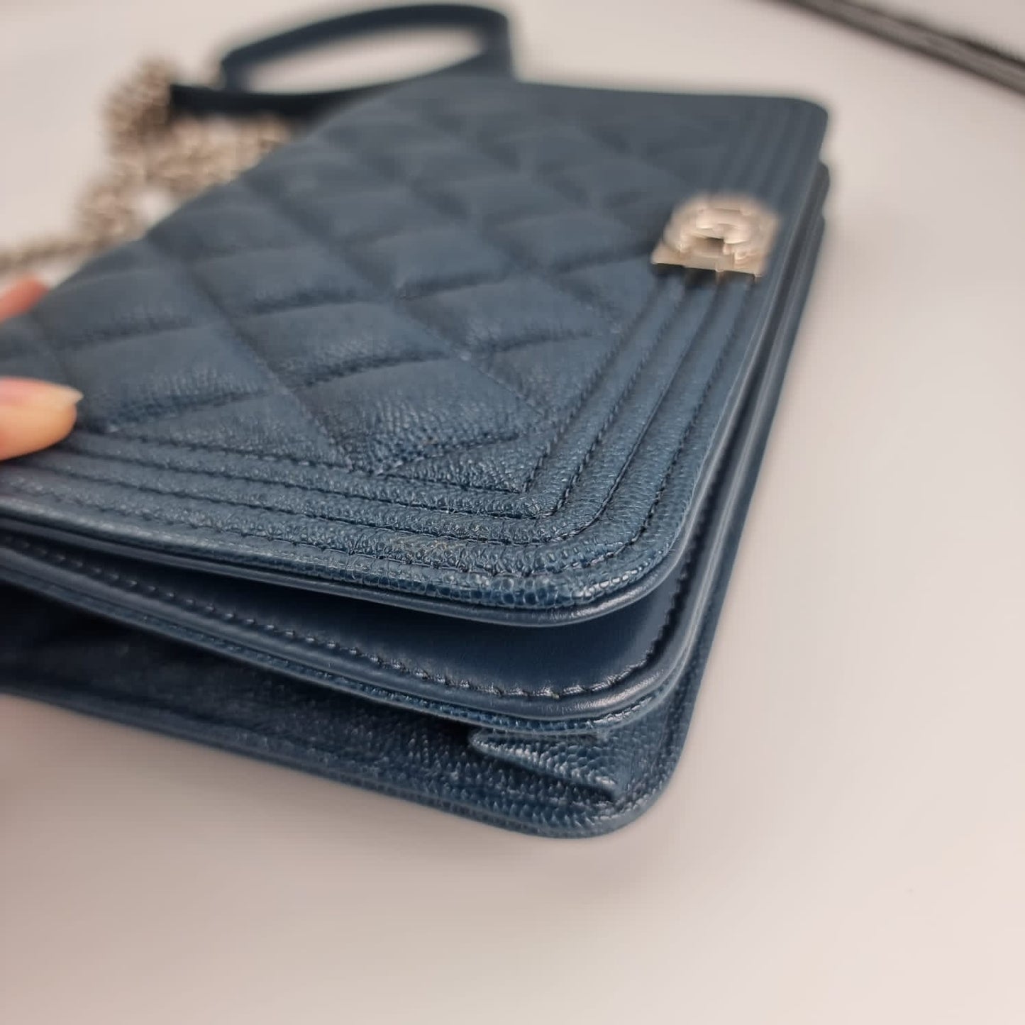 Chanel Boy Wallet On Chain Blue #28