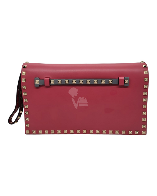 Valentino Rockstud Clutch Flap Wrislet Multicolor Size 28x4x17