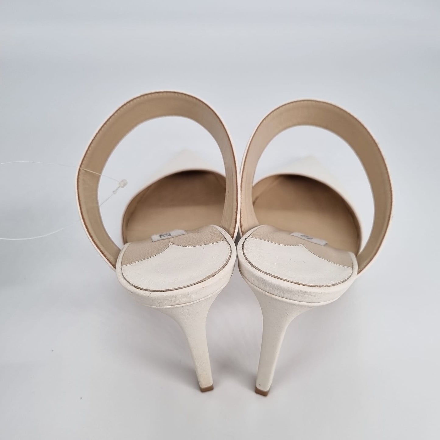 Jimmy Choo Magie Pointed Mules Heels White Size 39,5/26